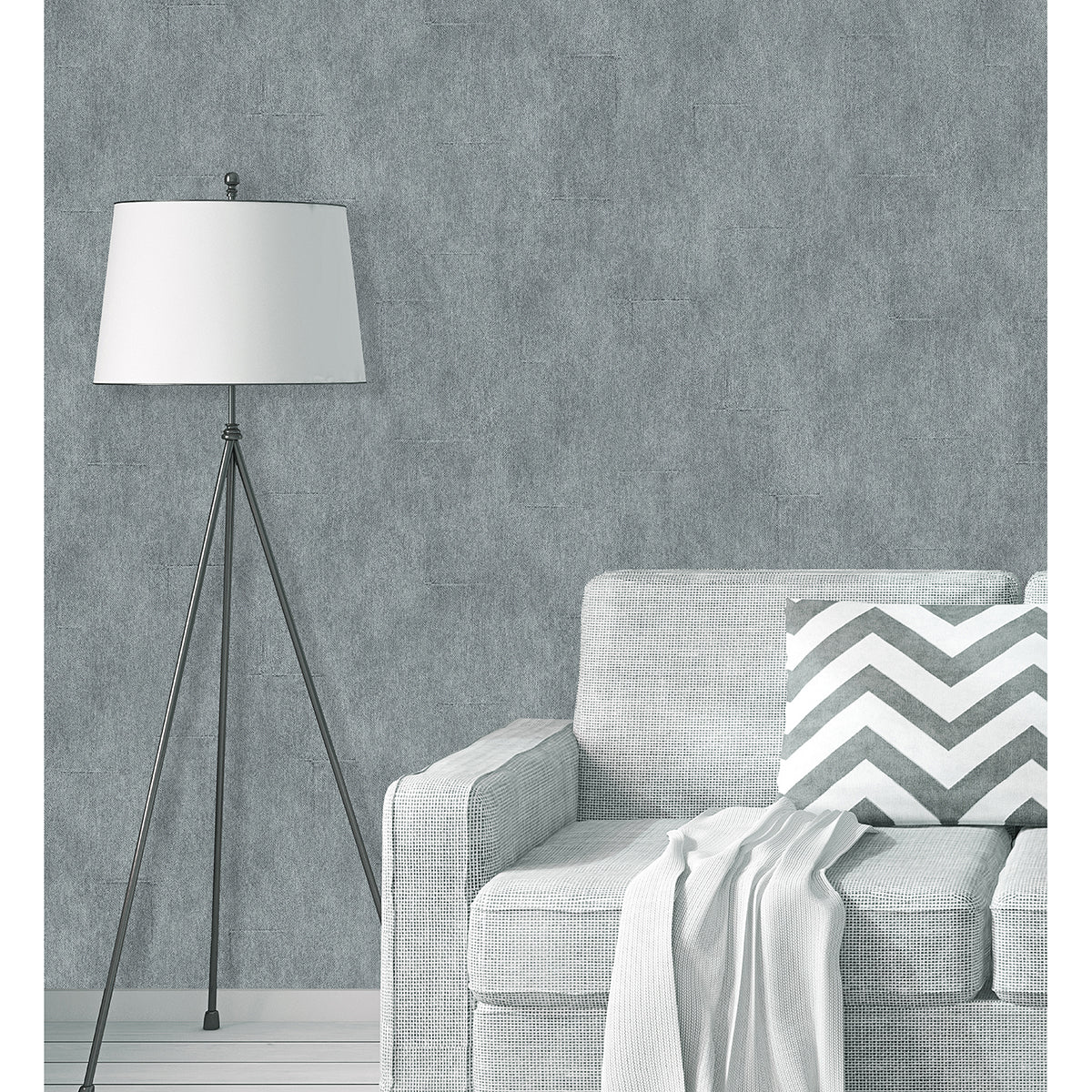 Trent Grey Woven Texture Wallpaper  | Brewster Wallcovering