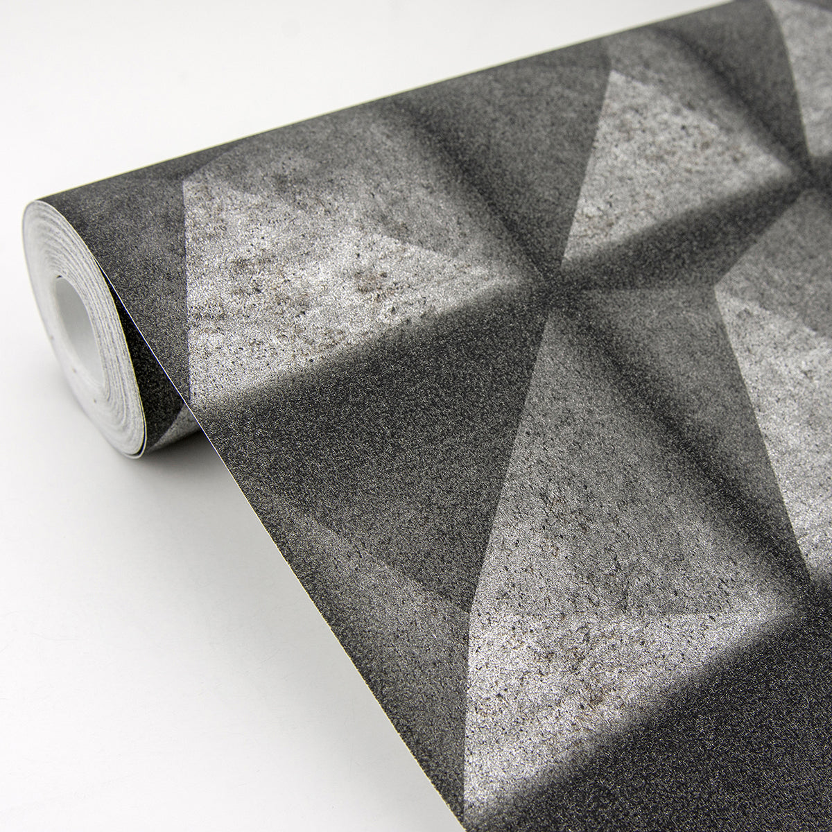 Dax Black 3D Geometric Wallpaper - Brewster Wallcovering