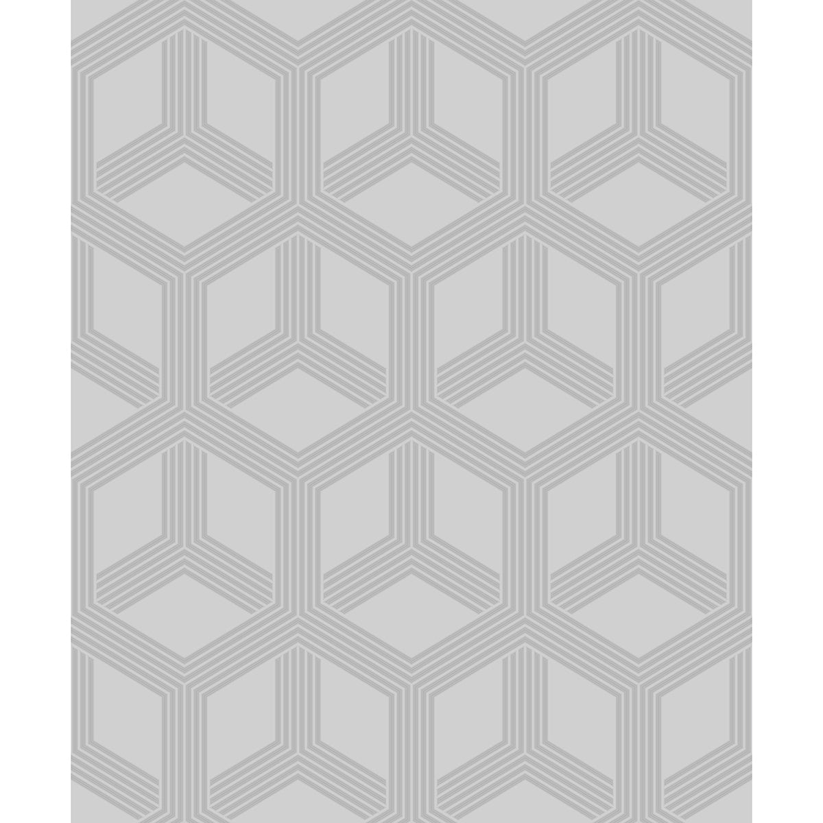 Brewster Wallcovering-Xander Grey Glam Geometric Wallpaper