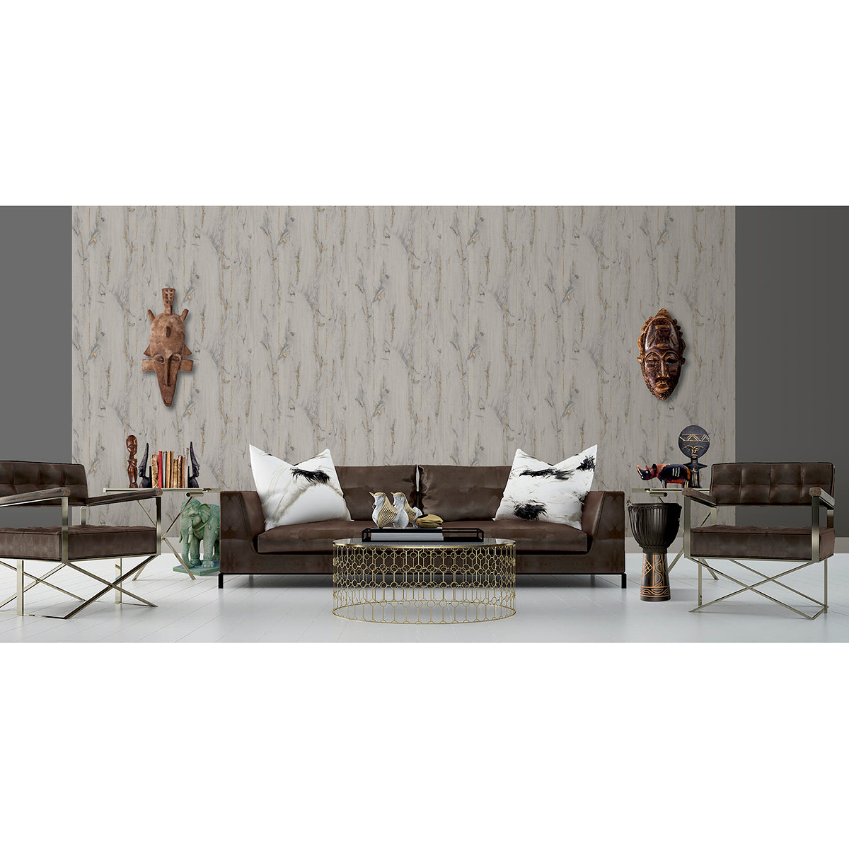 Jackson Taupe Wooden Plank Wallpaper - Brewster Wallcovering