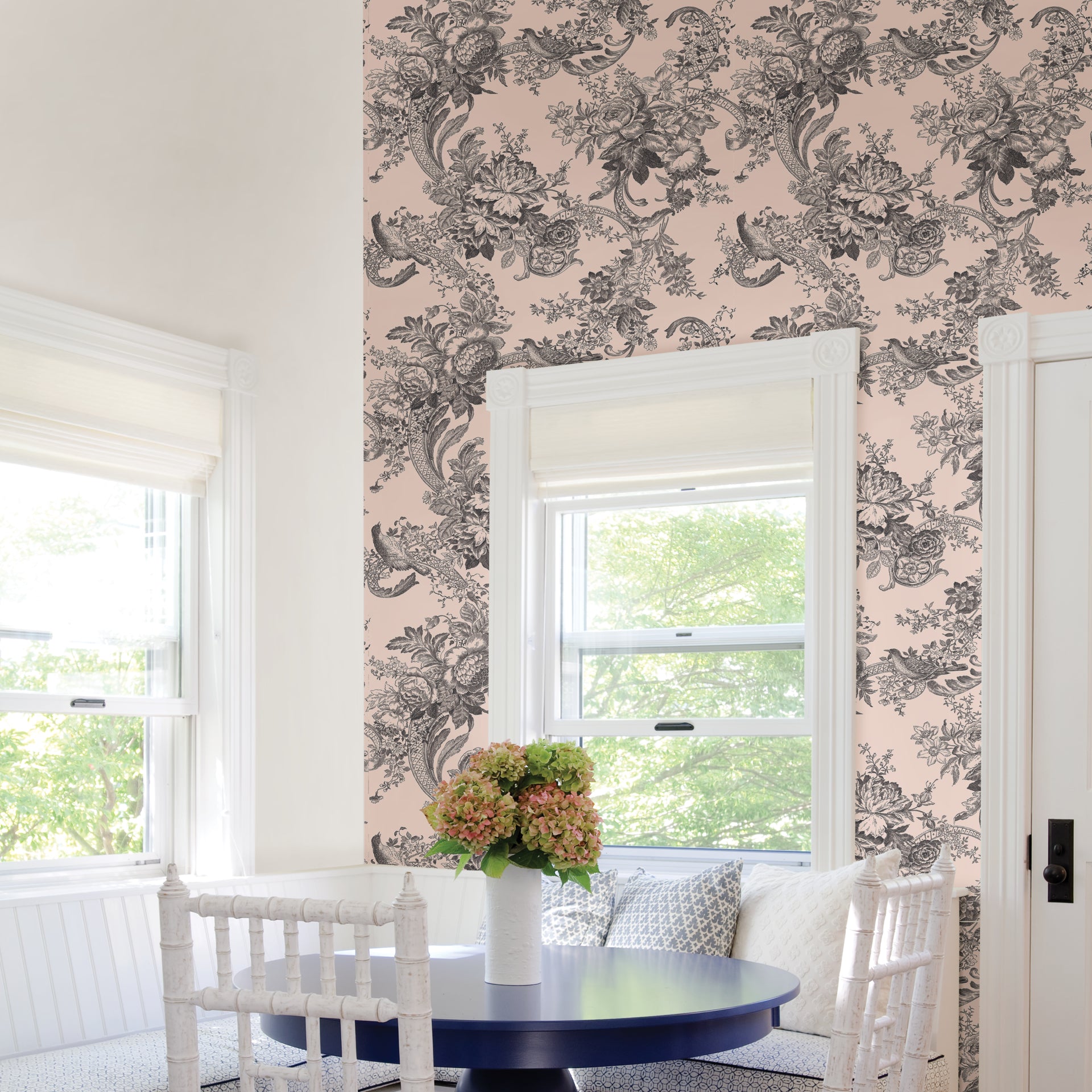 Carmel Blush Baroque Florals Wallpaper  | Brewster Wallcovering - The WorkRm