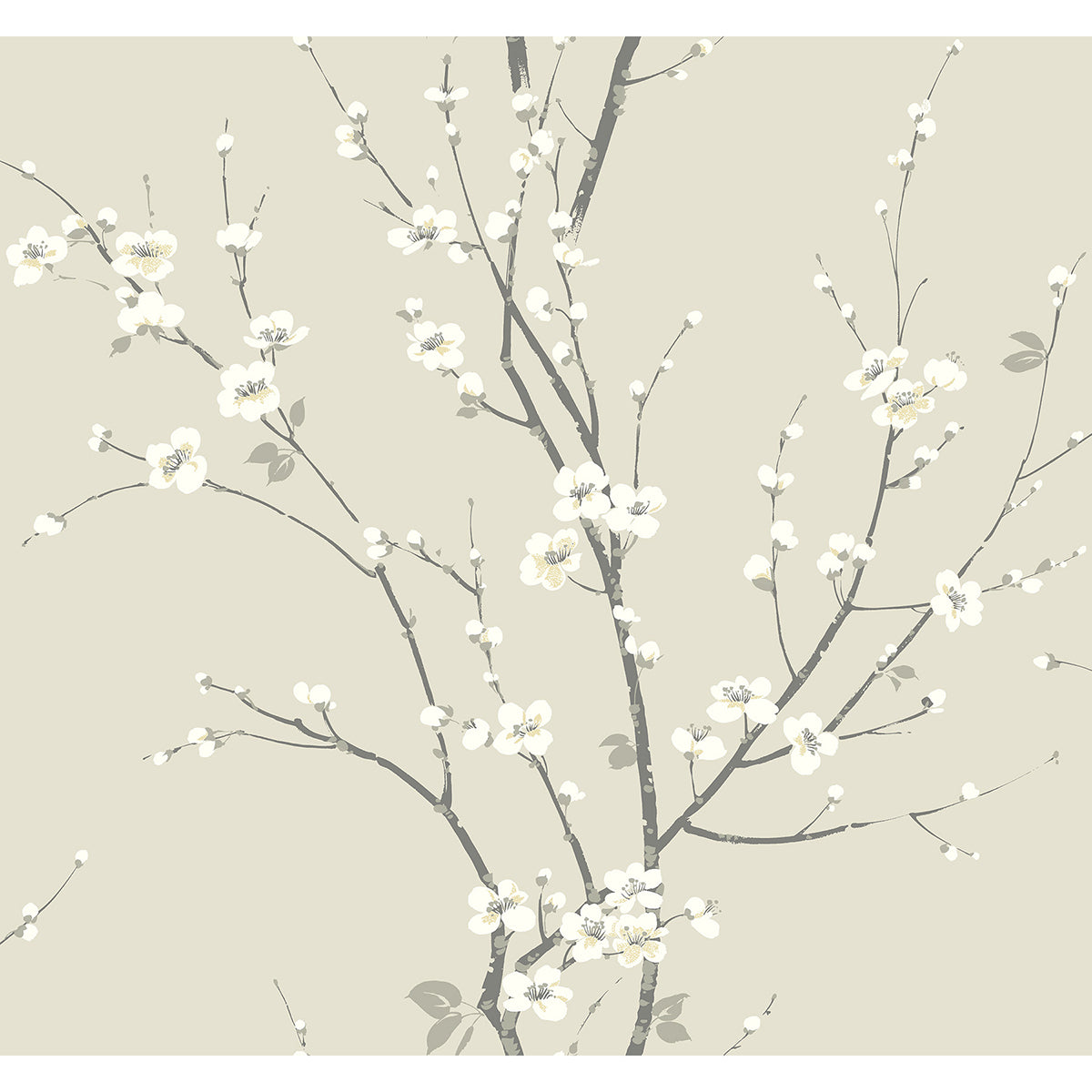 Picture of Monterey Ivory Floral Branch Wallpaper