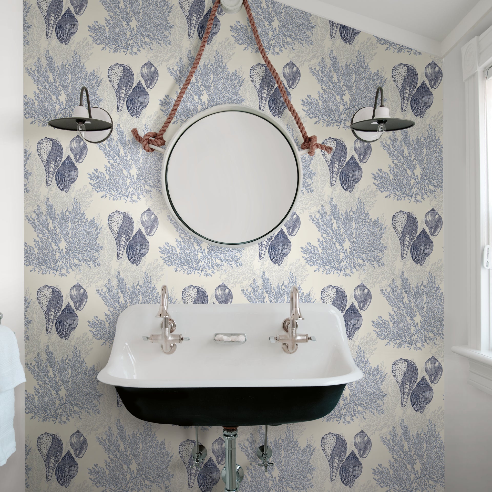 Nauset Blue Seashell Shores Wallpaper  | Brewster Wallcovering - The WorkRm