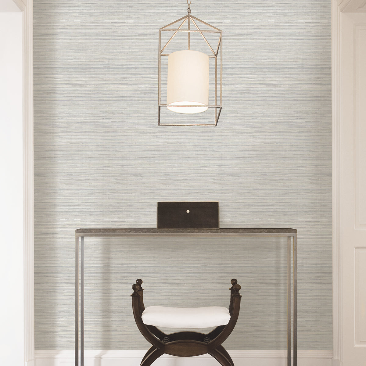 Grey Crossweave String Peel and Stick Wallpaper  | Brewster Wallcovering