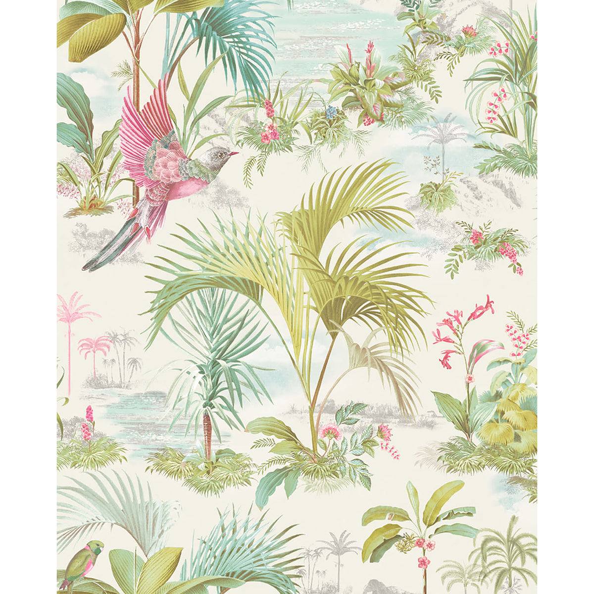 Brewster Wallcovering-Calliope White Palm Scenes Wallpaper