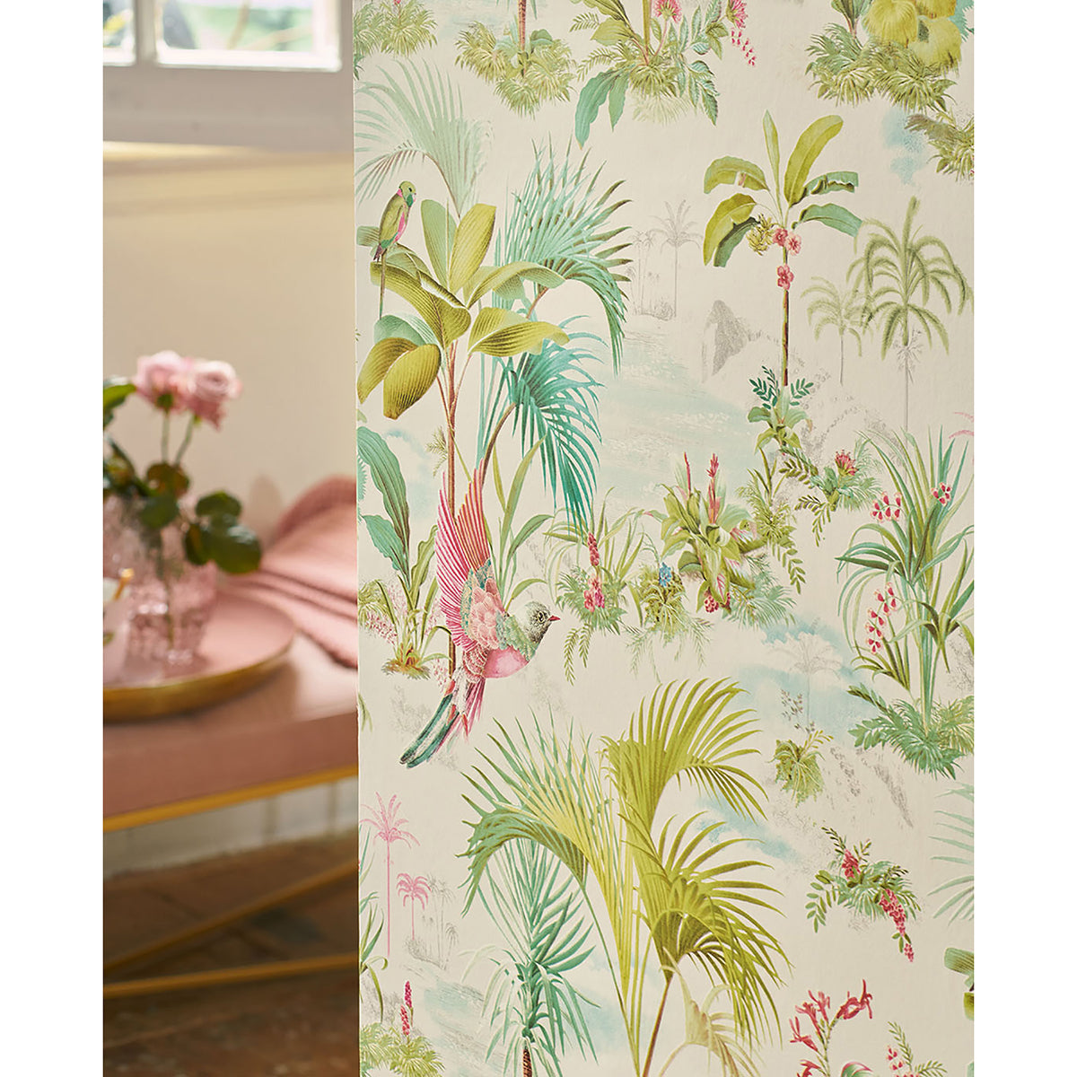 Calliope White Palm Scenes Wallpaper  | Brewster Wallcovering - The WorkRm