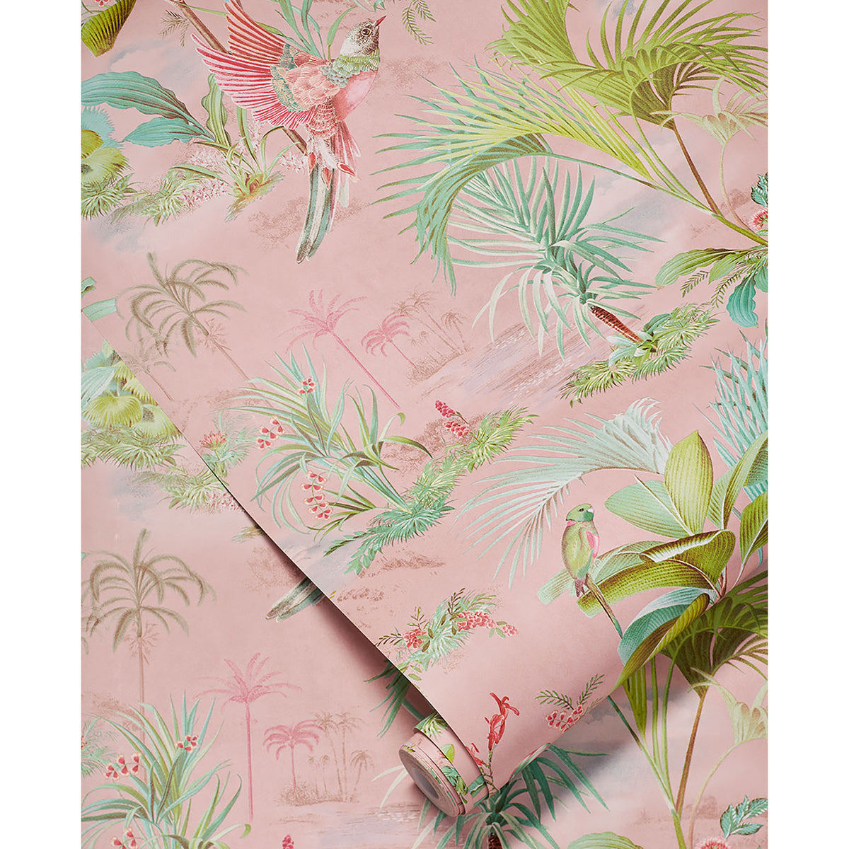 Calliope Pink Palm Scenes Wallpaper  | Brewster Wallcovering - The WorkRm