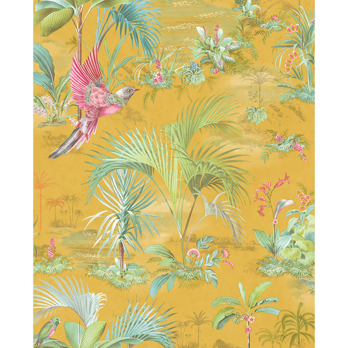 Brewster Wallcovering-Calliope Yellow Palm Scenes Wallpaper