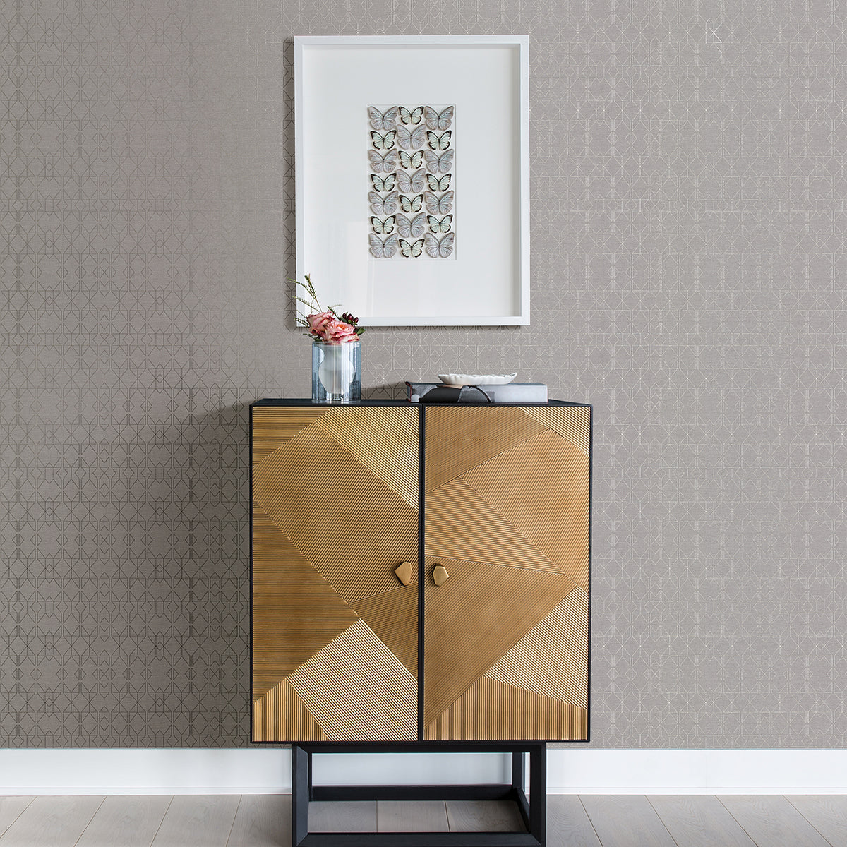 Paititi Silver Diamond Trellis Wallpaper  | Brewster Wallcovering - The WorkRm