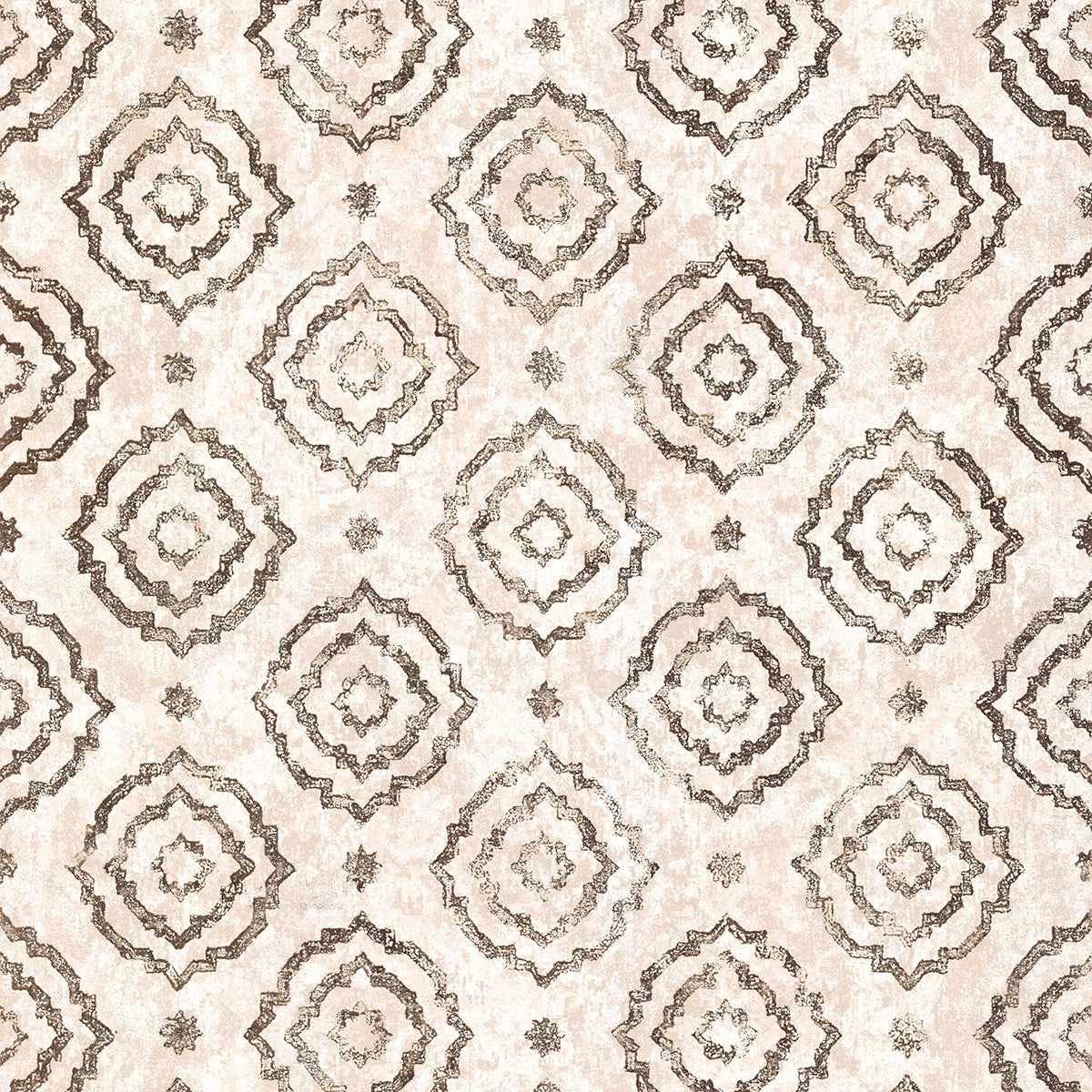 Uma Rose Gold Star Medallion Wallpaper - Brewster Wallcovering