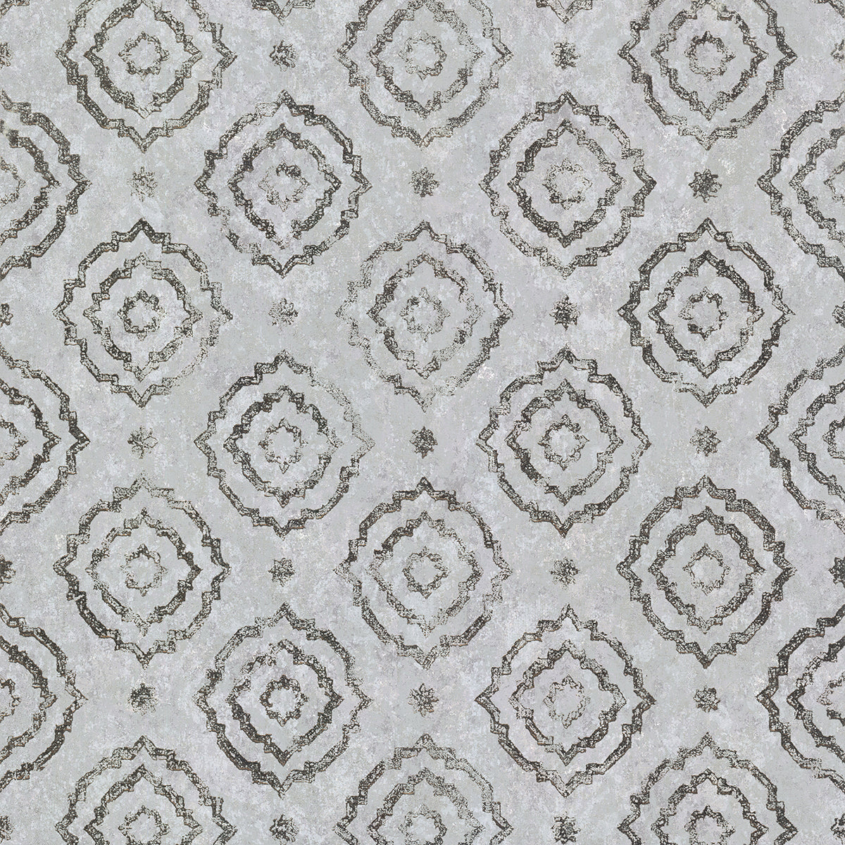 Uma Silver Star Medallion Wallpaper - Brewster Wallcovering