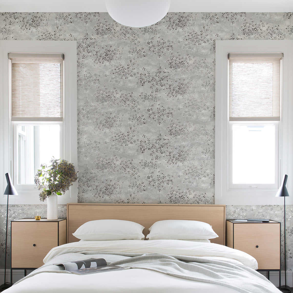 Arian Silver Inkburst Wallpaper  | Brewster Wallcovering - The WorkRm