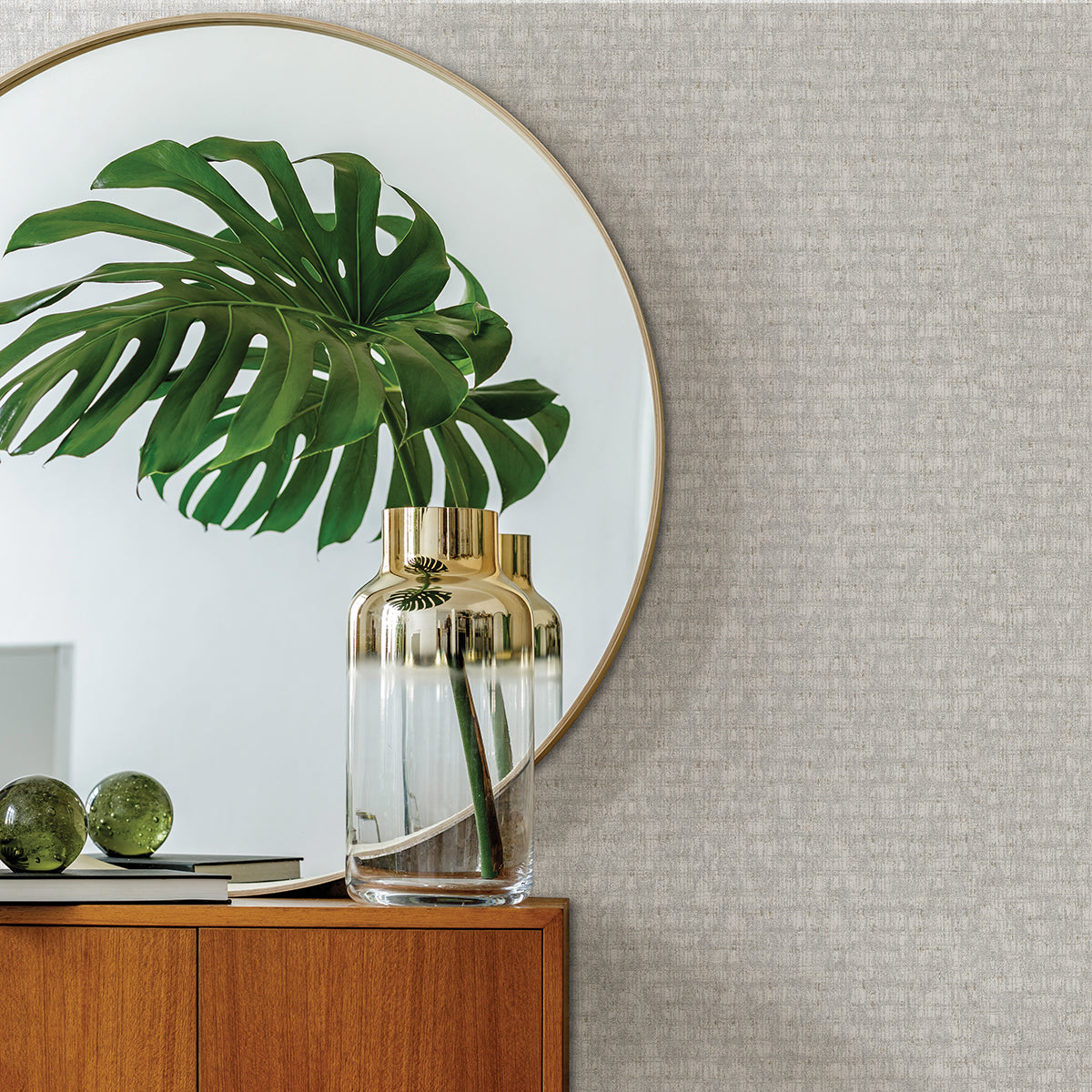 Zeke Silver Imitation Fabric Wallpaper  | Brewster Wallcovering - The WorkRm