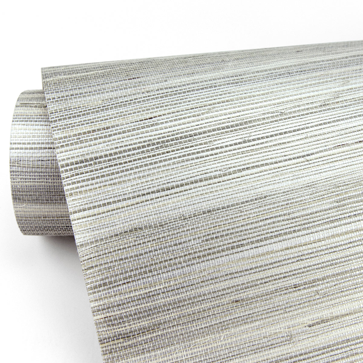 Zoysia Platinum Grasscloth Wallpaper - Brewster Wallcovering