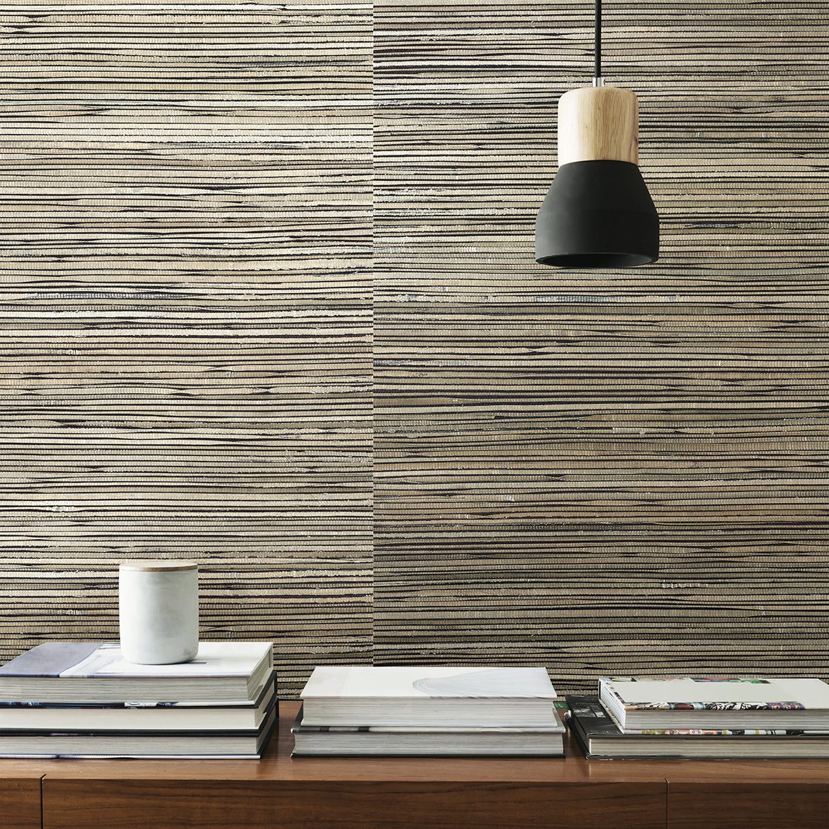 Surin Metallic Grasscloth Wallpaper - Brewster Wallcovering