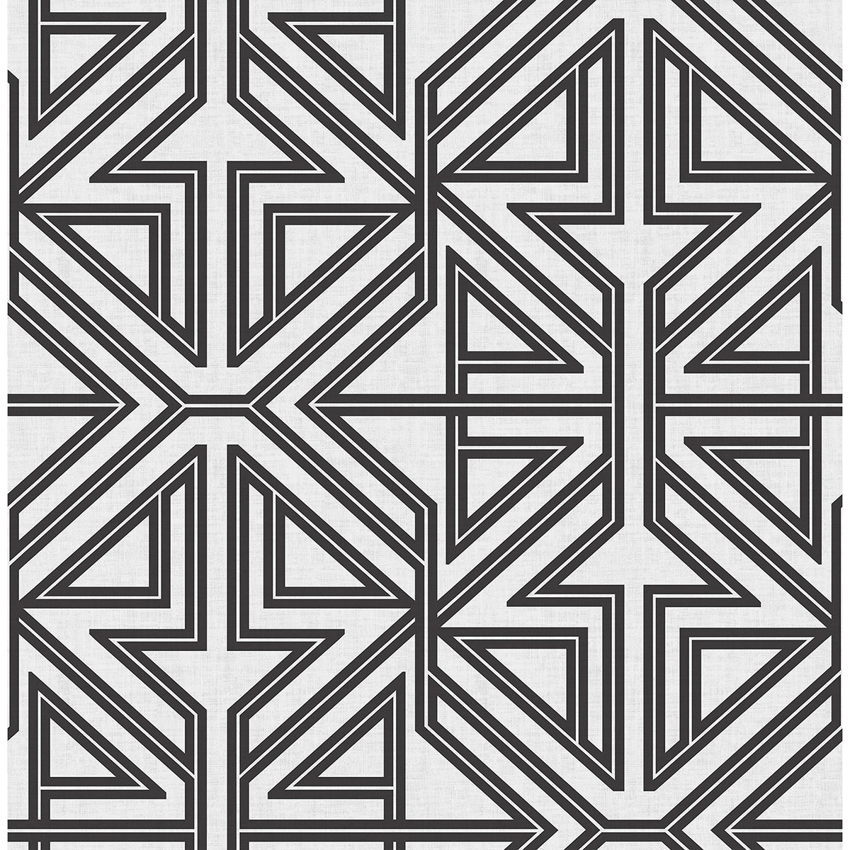 Brewster Wallcovering-Kachel Black Geometric Wallpaper