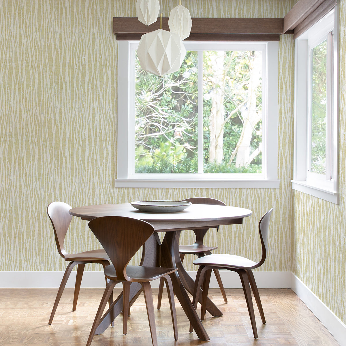 Nazar Yellow Stripe Wallpaper - Brewster Wallcovering