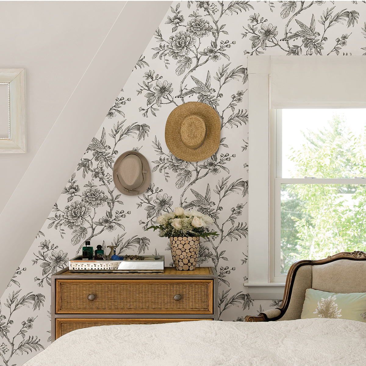 Charcoal Longwood Peel and Stick Wallpaper  | Brewster Wallcovering