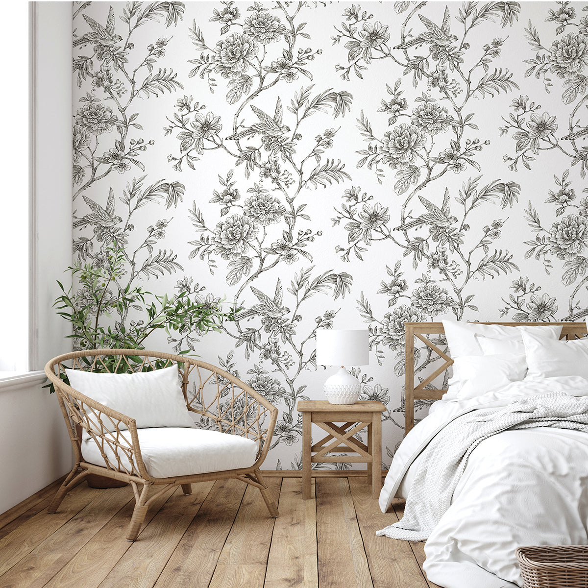 Charcoal Longwood Peel and Stick Wallpaper  | Brewster Wallcovering