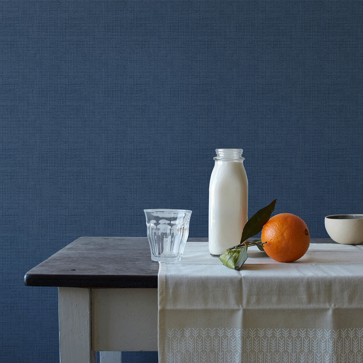 Nimmie Navy Basketweave Wallpaper  | Brewster Wallcovering - The WorkRm