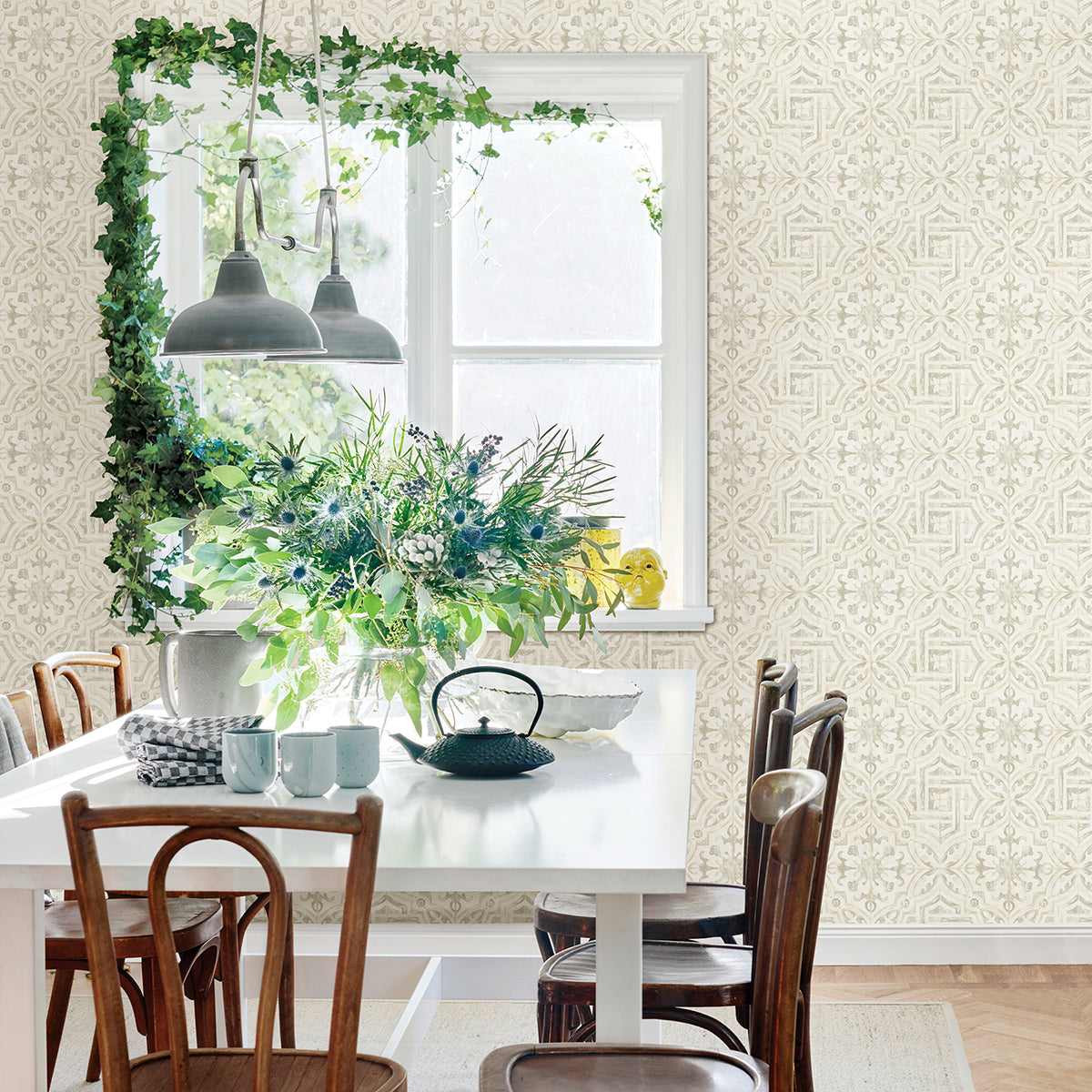 Sonoma Cream Spanish Tile Wallpaper - Brewster Wallcovering