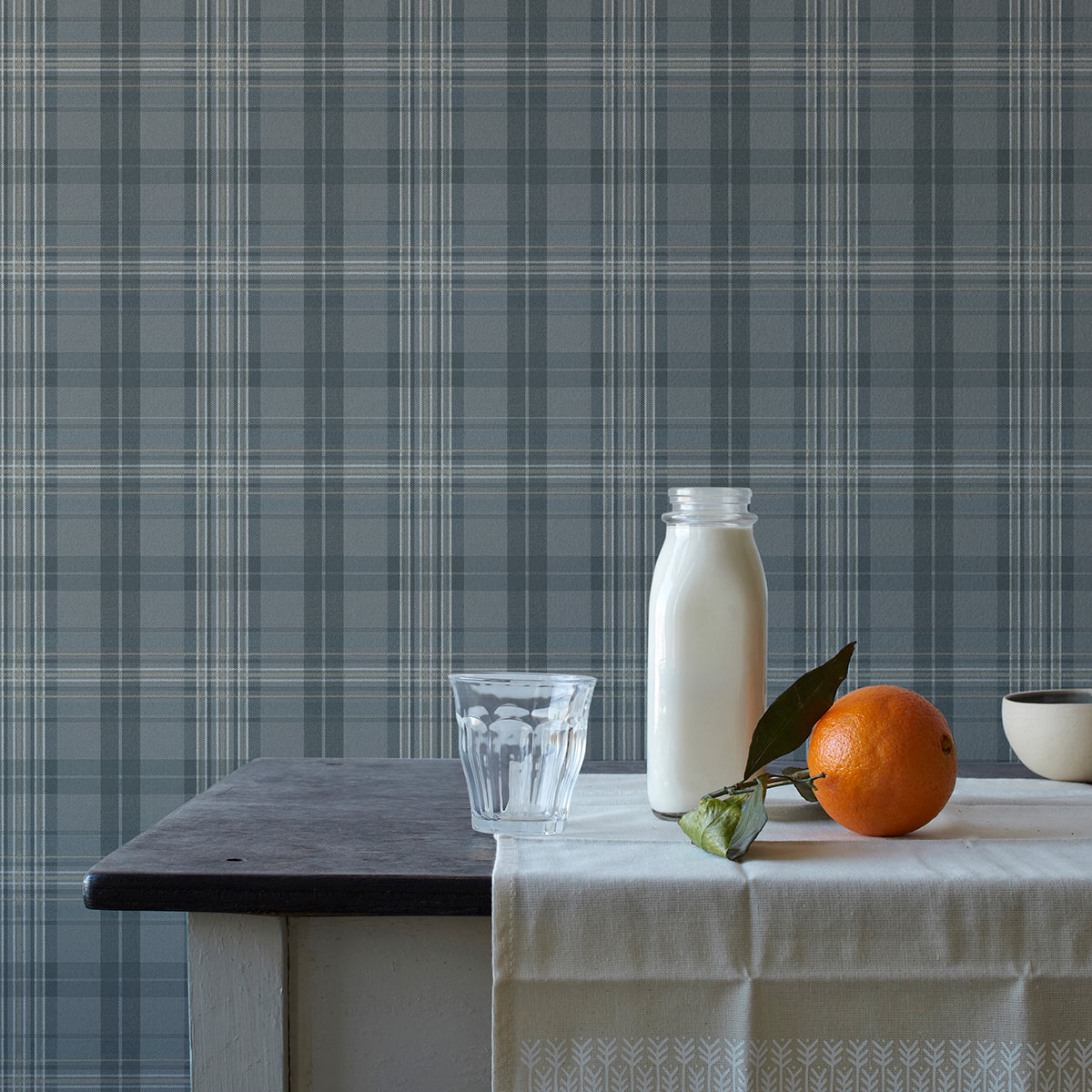 Austin Slate Plaid Wallpaper  | Brewster Wallcovering - The WorkRm