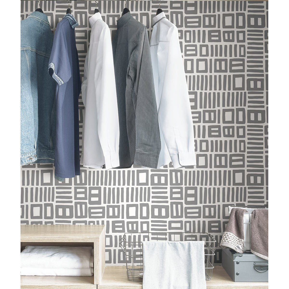 Grey Traverse Peel and Stick Wallpaper  | Brewster Wallcovering