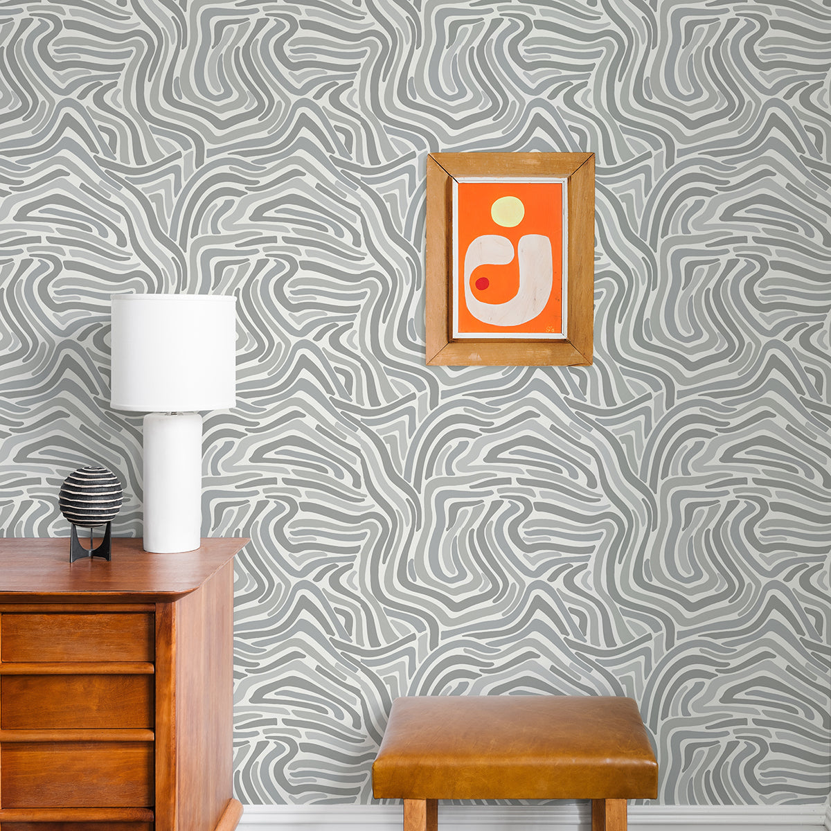 Grey Spirited Peel and Stick Wallpaper - Brewster Wallcovering