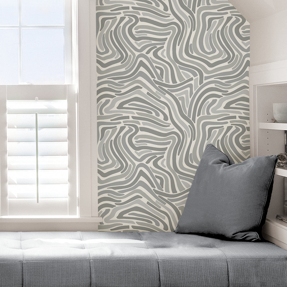 Grey Spirited Peel and Stick Wallpaper - Brewster Wallcovering