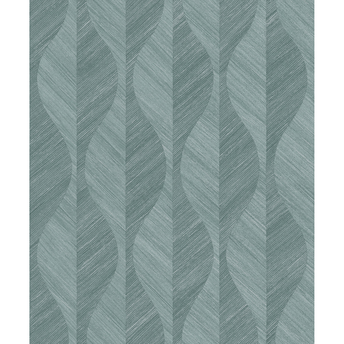 Oresome Teal Ogee Wallpaper - Brewster Wallcovering