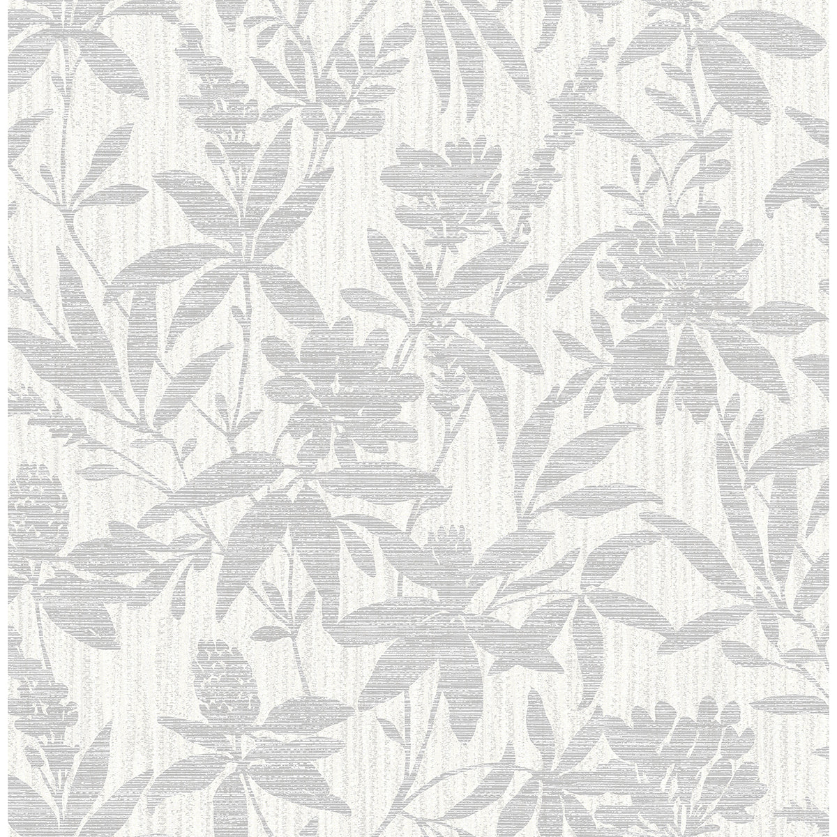 Riemann Silver Floral Wallpaper - Brewster Wallcovering