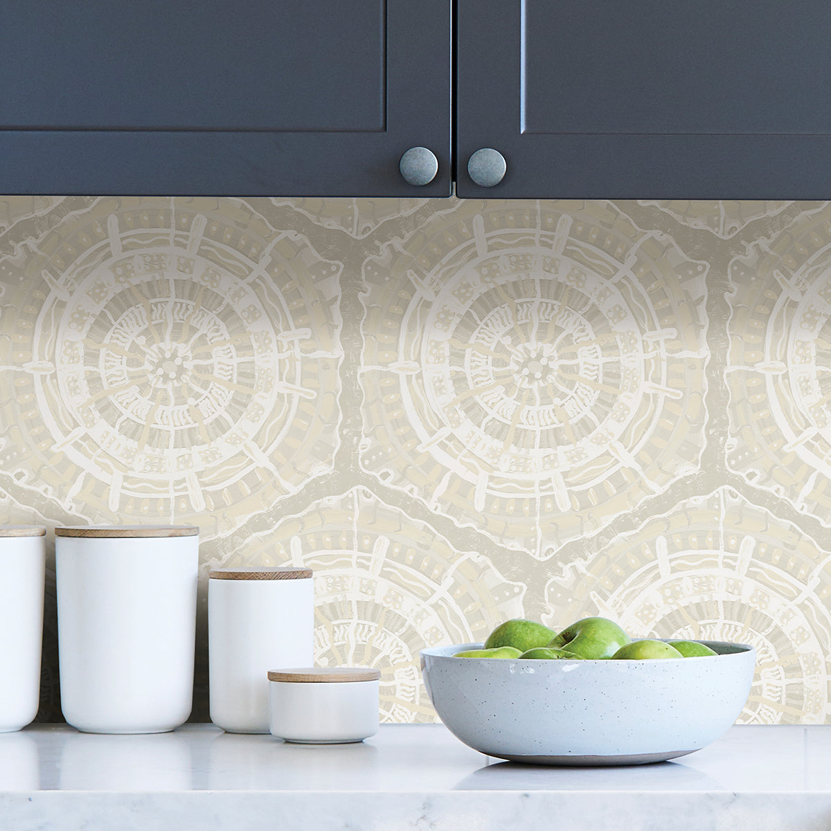 Cream Harmony Peel and Stick Wallpaper - Brewster Wallcovering