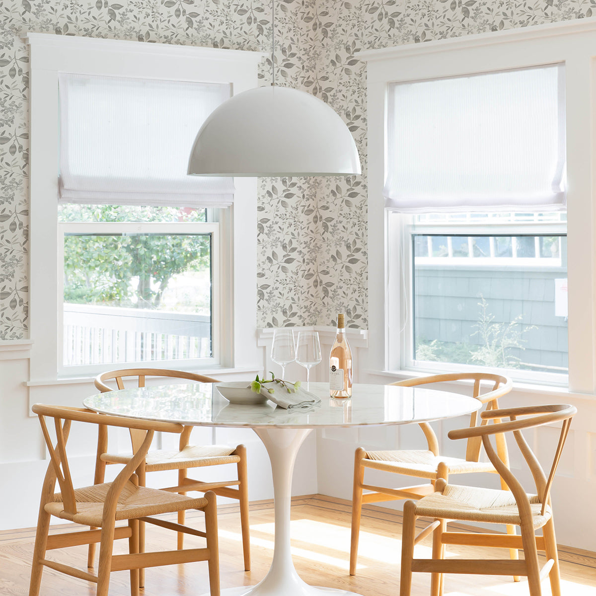 Tinker Grey Woodland Botanical Wallpaper - Brewster Wallcovering