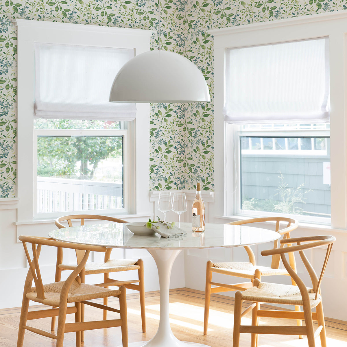 Tinker Green Woodland Botanical Wallpaper - Brewster Wallcovering