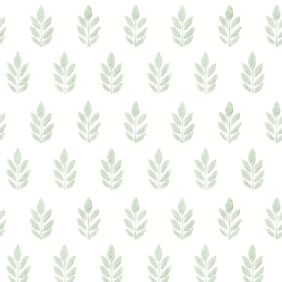 Picture of Ervic Green Leaf Block Print Wallpaper