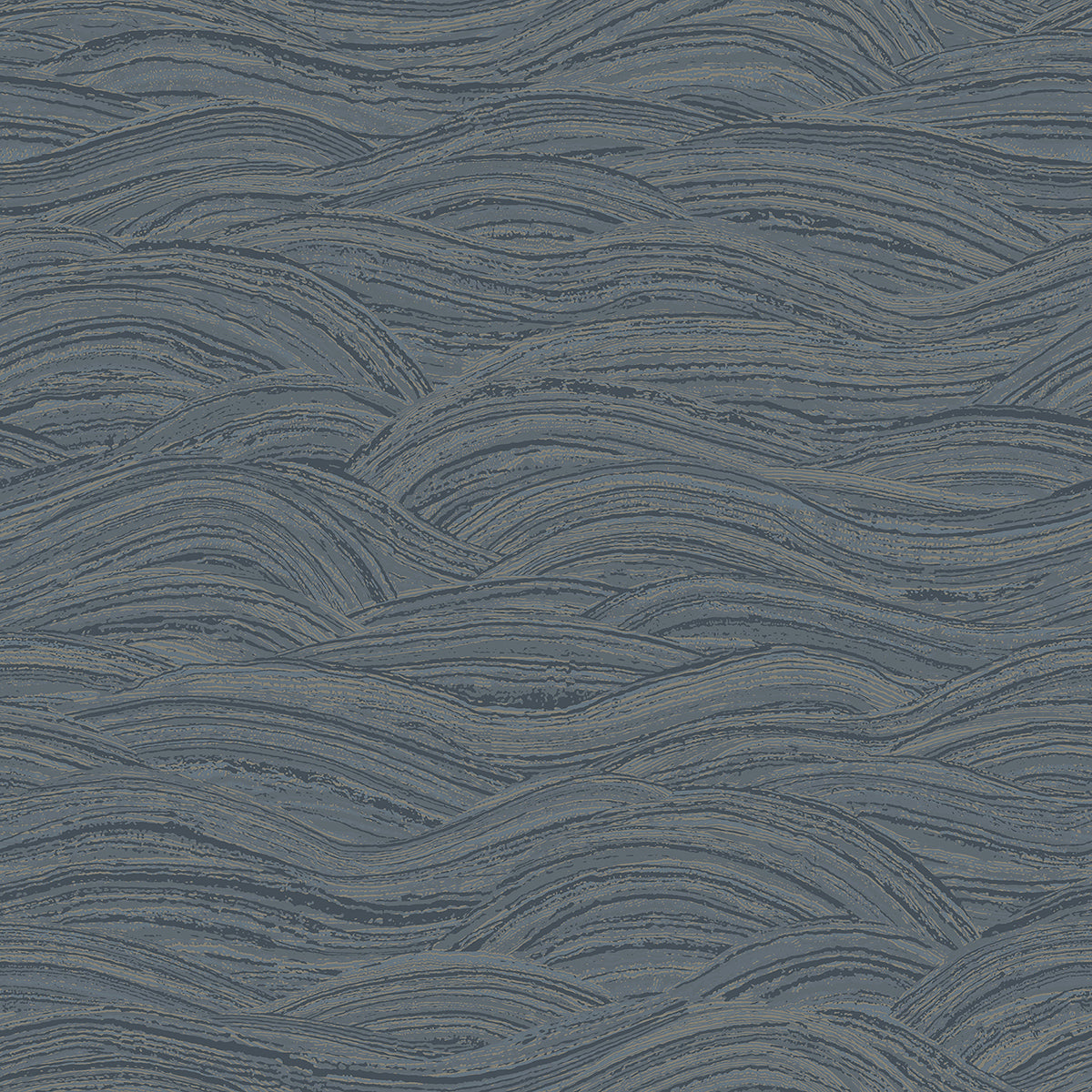 Brewster Wallcovering-Leith Blue Zen Waves Wallpaper