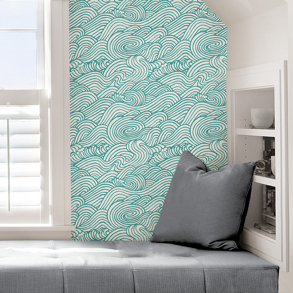 Teal Saybrook Peel and Stick Wallpaper  | Brewster Wallcovering - The WorkRm