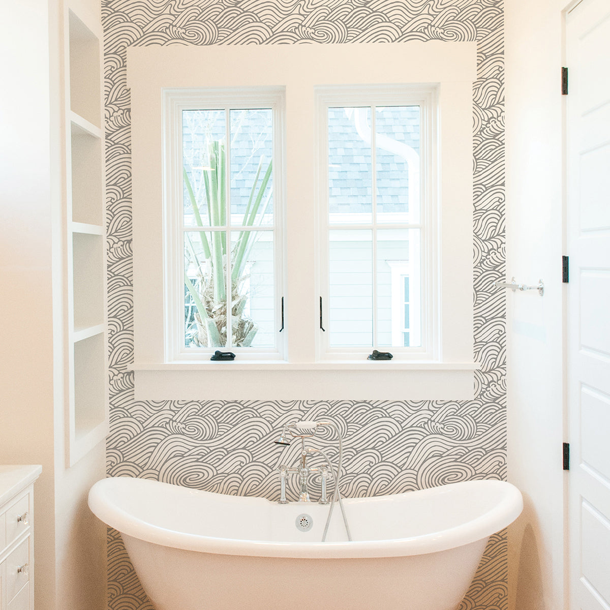 Grey Saybrook Peel and Stick Wallpaper  | Brewster Wallcovering - The WorkRm