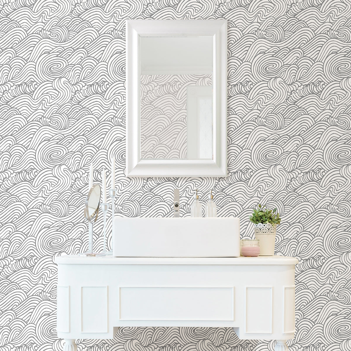 Grey Saybrook Peel and Stick Wallpaper  | Brewster Wallcovering - The WorkRm