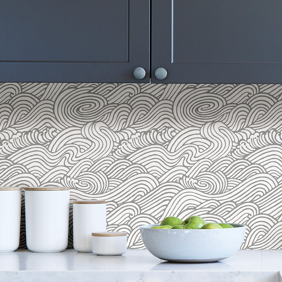 Grey Saybrook Peel and Stick Wallpaper  | Brewster Wallcovering - The WorkRm