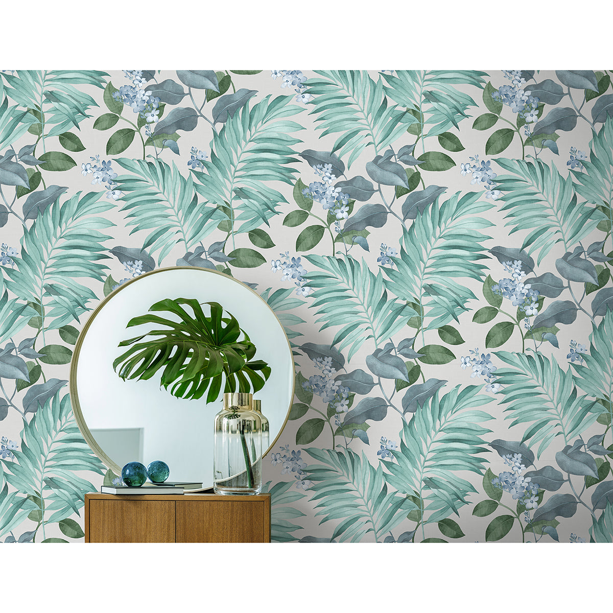 Eden Grey Tropical Wallpaper  | Brewster Wallcovering - The WorkRm