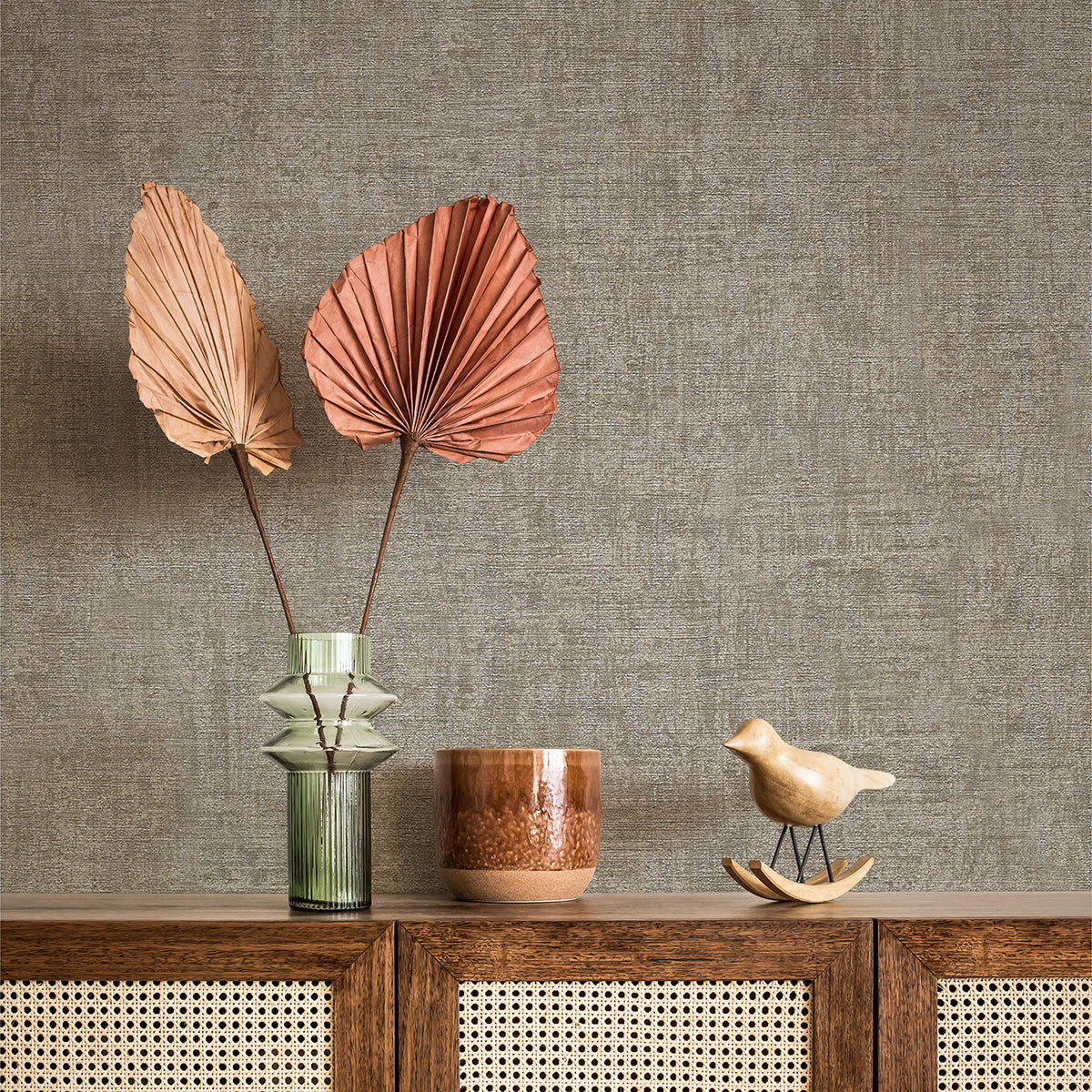 Yurimi Taupe Distressed Wallpaper  | Brewster Wallcovering - The WorkRm