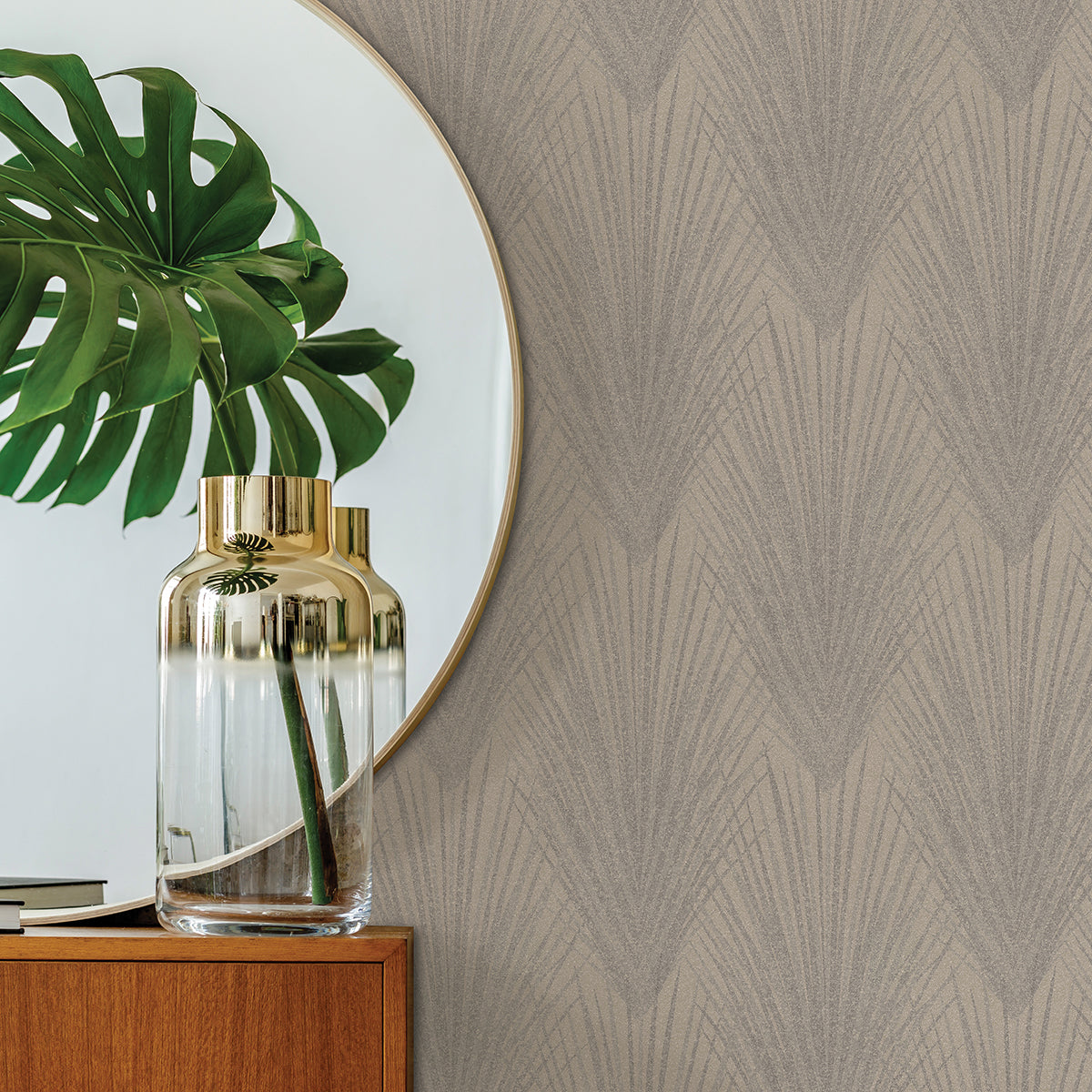 Keina Beige Fronds Wallpaper  | Brewster Wallcovering - The WorkRm