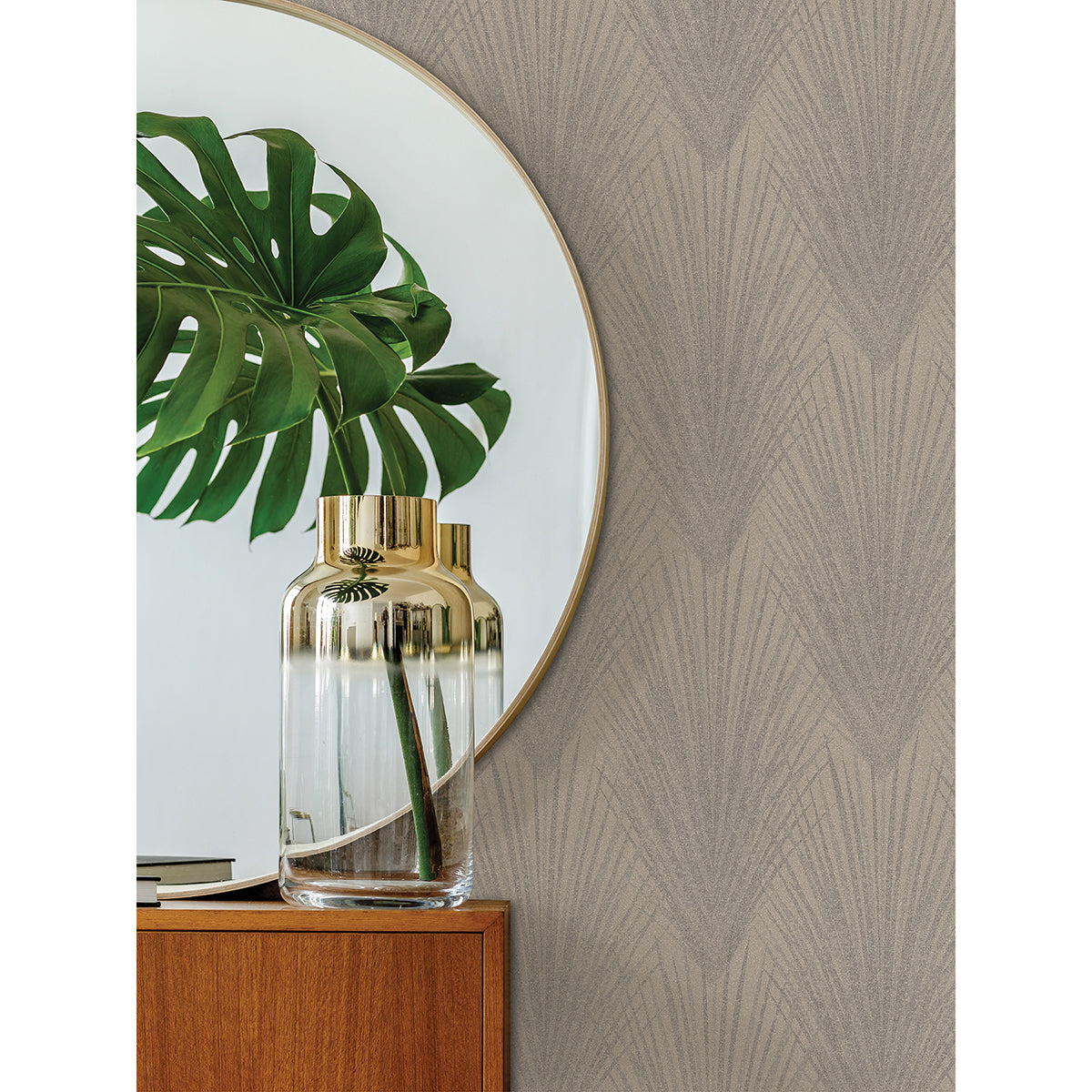 Keina Beige Fronds Wallpaper  | Brewster Wallcovering - The WorkRm