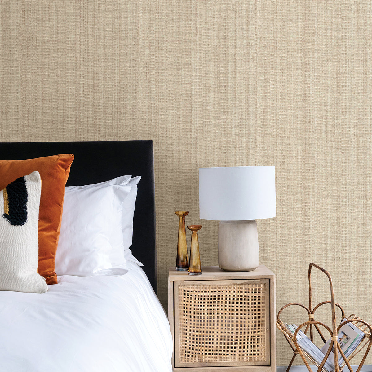 Hoshi Beige Woven Wallpaper  | Brewster Wallcovering - The WorkRm