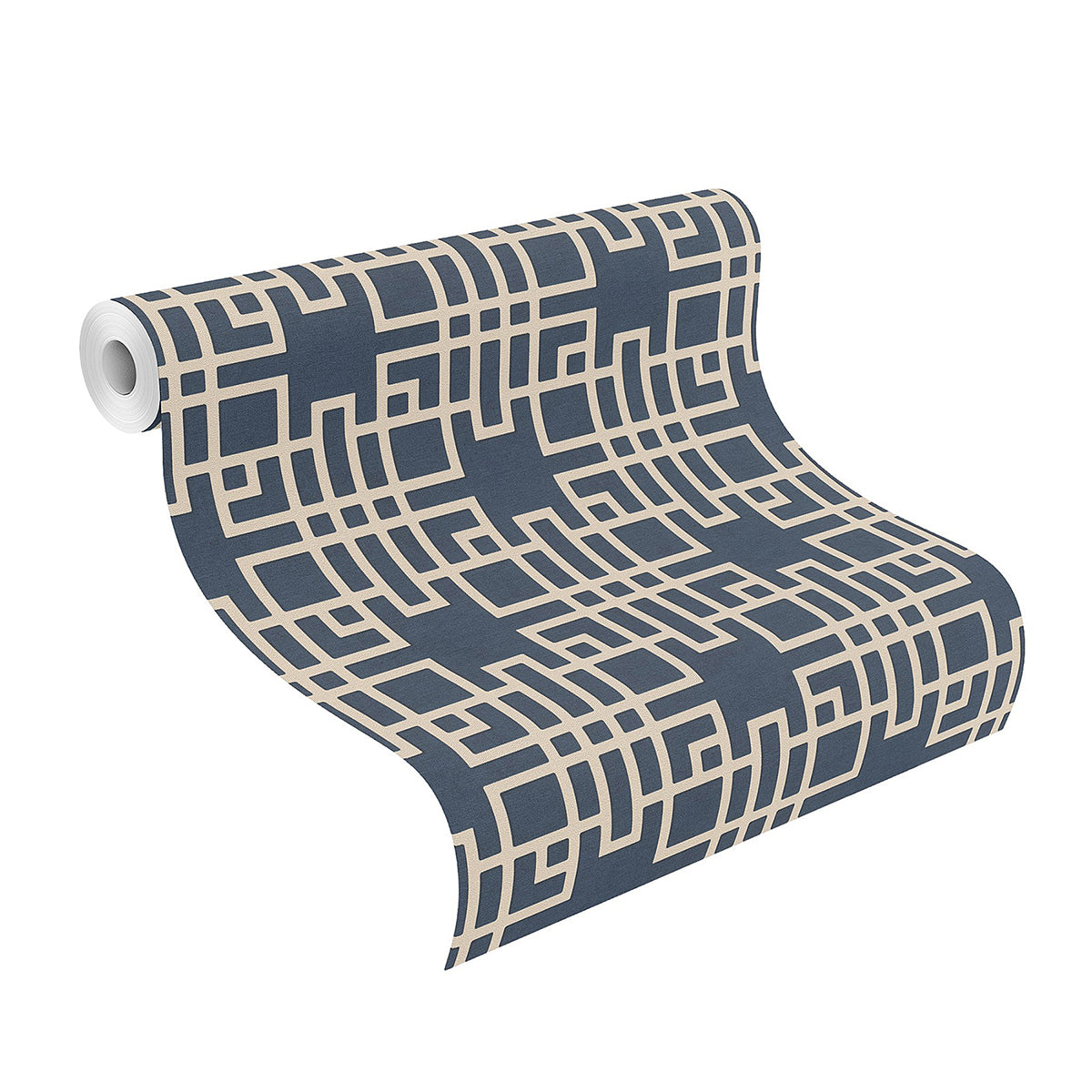 Mana Navy Trellis Wallpaper - Brewster Wallcovering