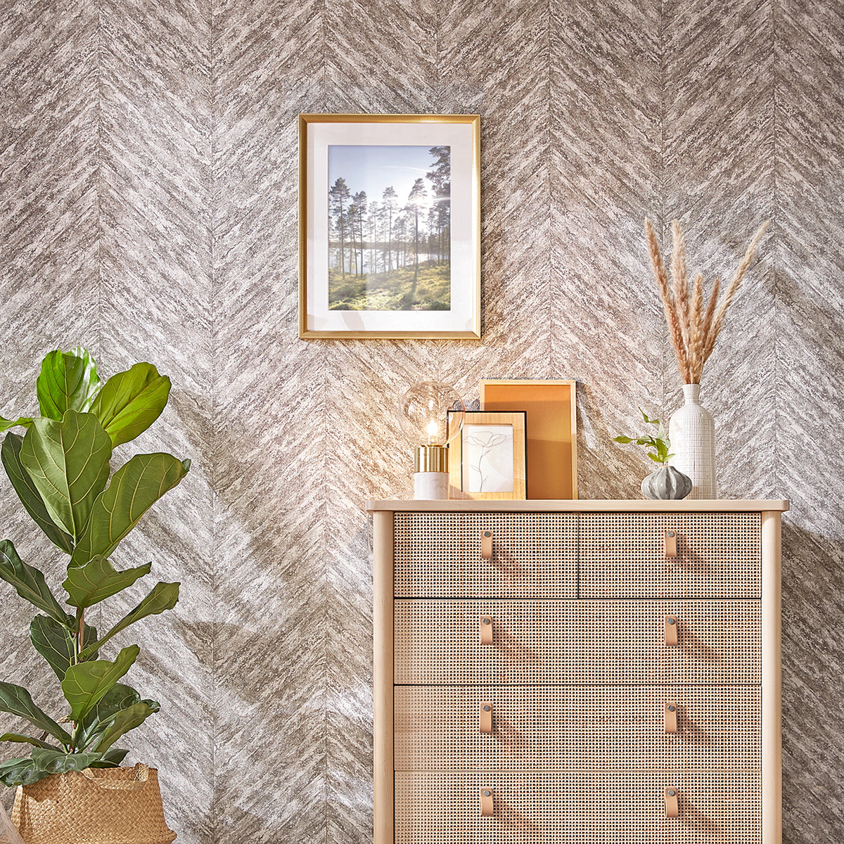 Madoka Sterling Chevron Wallpaper  | Brewster Wallcovering - The WorkRm