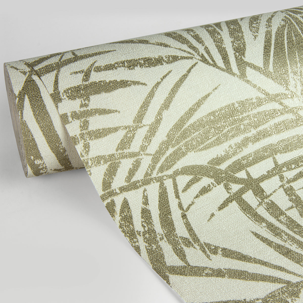 Yumi Gold Palm Leaf Wallpaper - Brewster Wallcovering