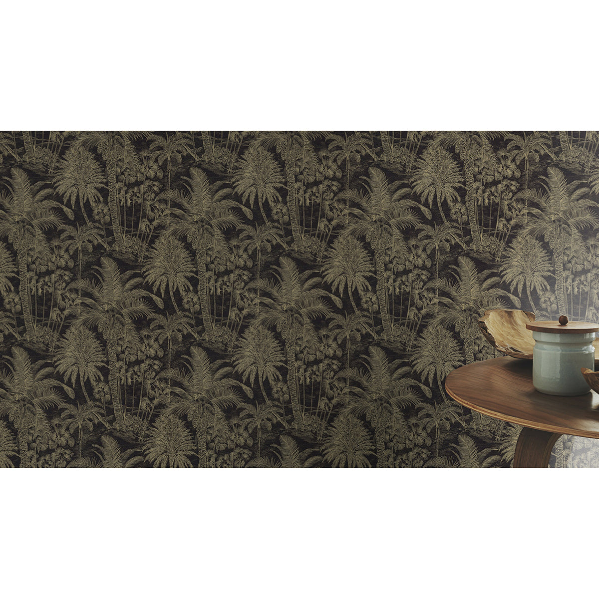 Yubi Black Palm Trees Wallpaper  | Brewster Wallcovering - The WorkRm