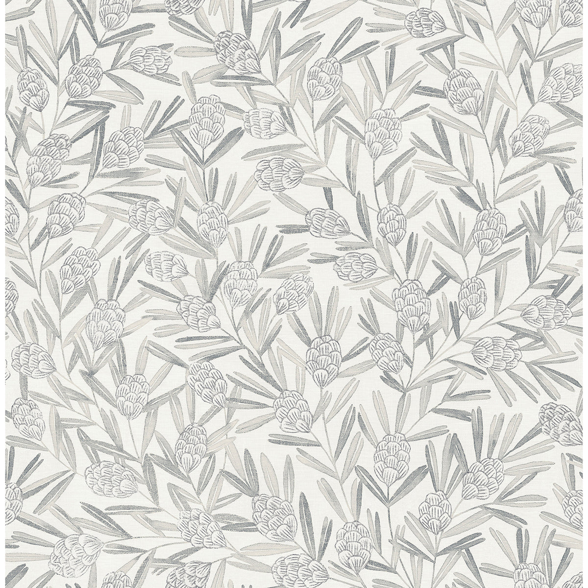 Picture of Zulma Grey Decorative Botanical Wallpaper